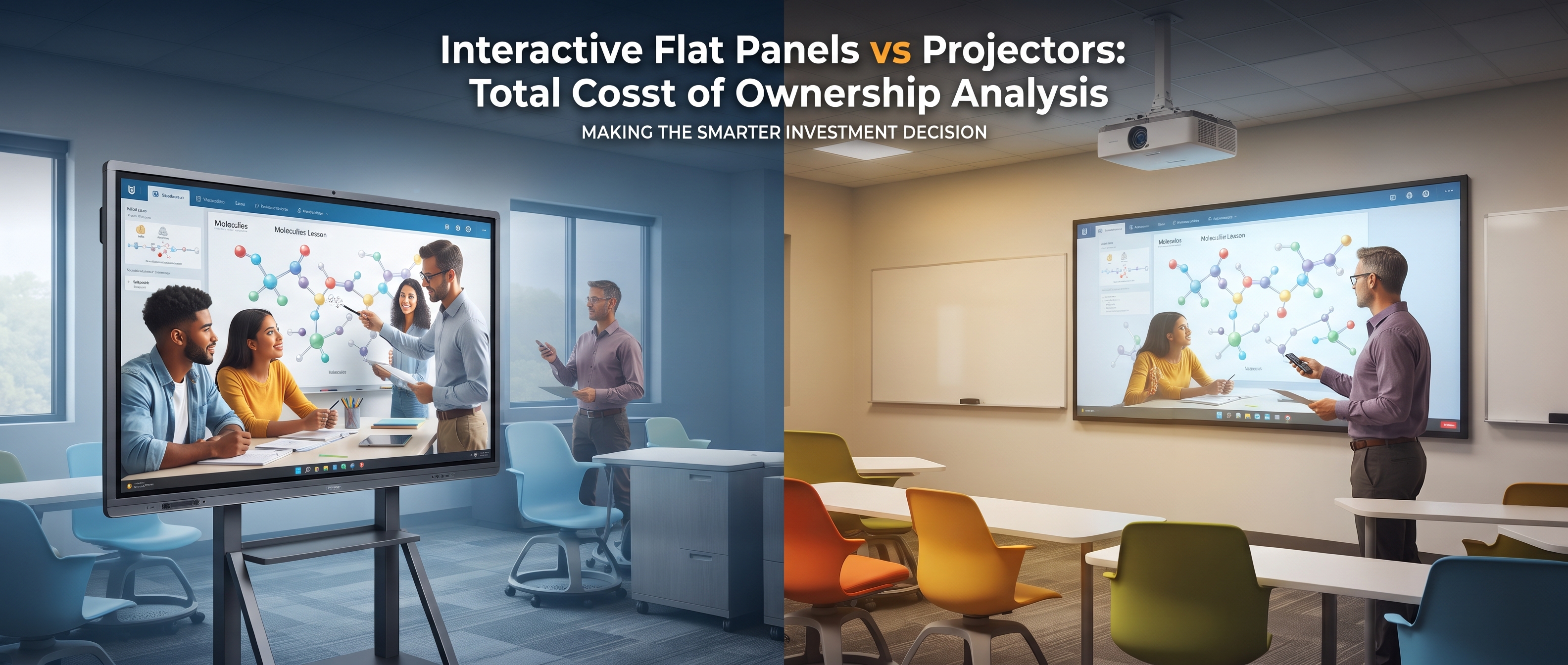 Interactive Flat Panels vs Projectors: Total Cost of Ownership Analysis